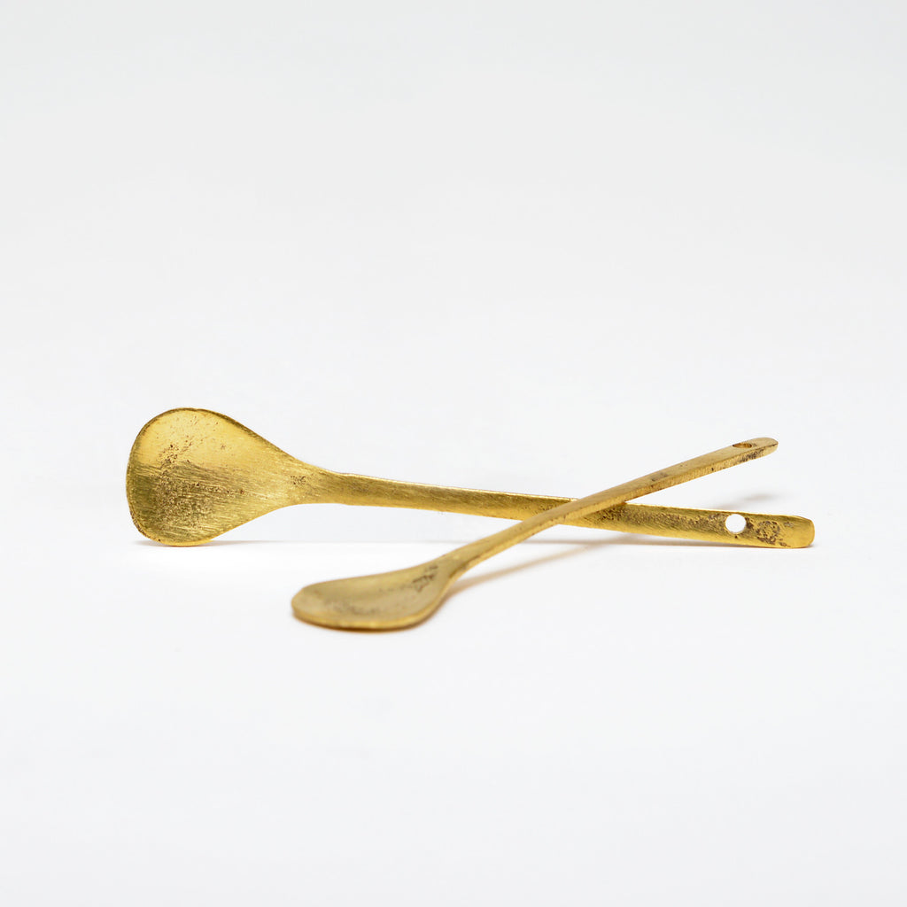 Color of abundance #4: Small flat spoon made of brass